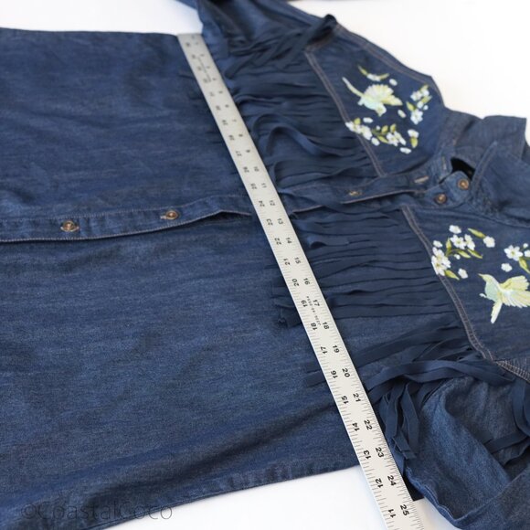 DG2 Diane Gilman Western Button Up Shirt XL Womens Fringe Rodeo Country Festival - Picture 11 of 14